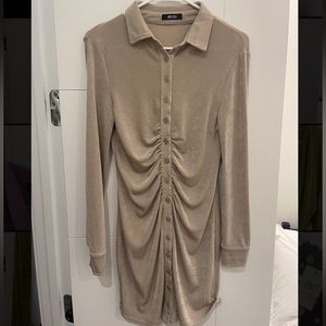 Long Sleeve Button Down Mini Dress
